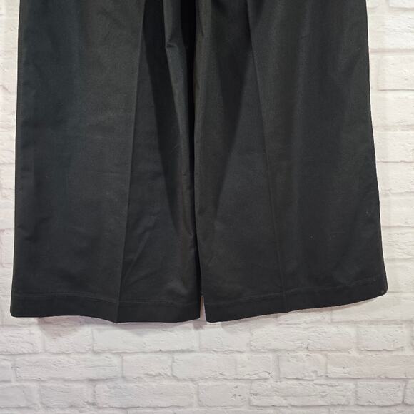 E LAFAYETTE 148 Rockefeller Ankle Crop Wide Leg Belt Pants Black Size 8 Designer - Picture 7 of 11